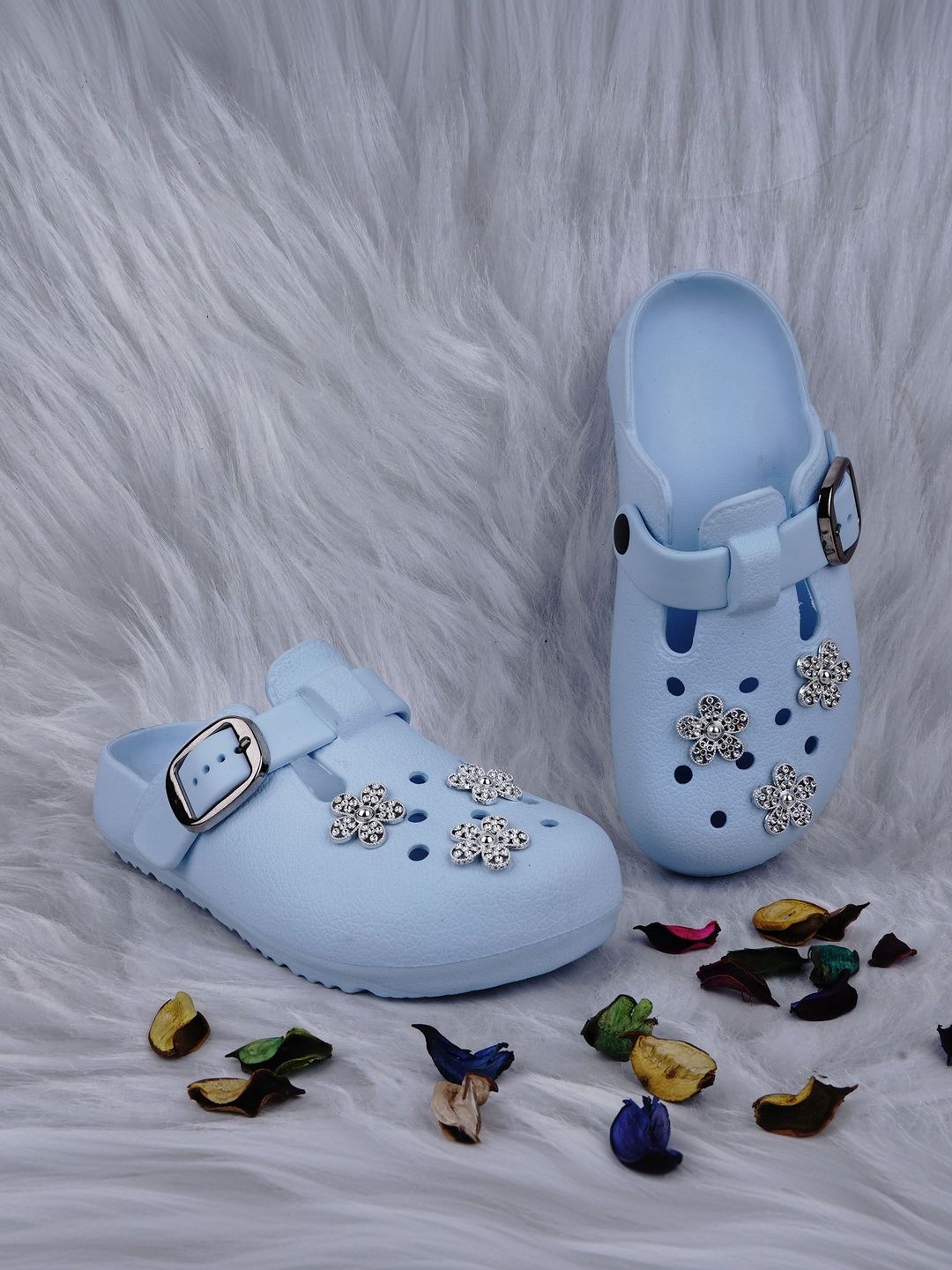 LMG Lifestyle Girls Embellished Rubber Clogs