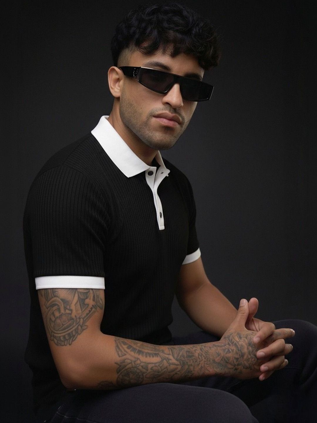 Mobox Men Polo Collar T-shirt
