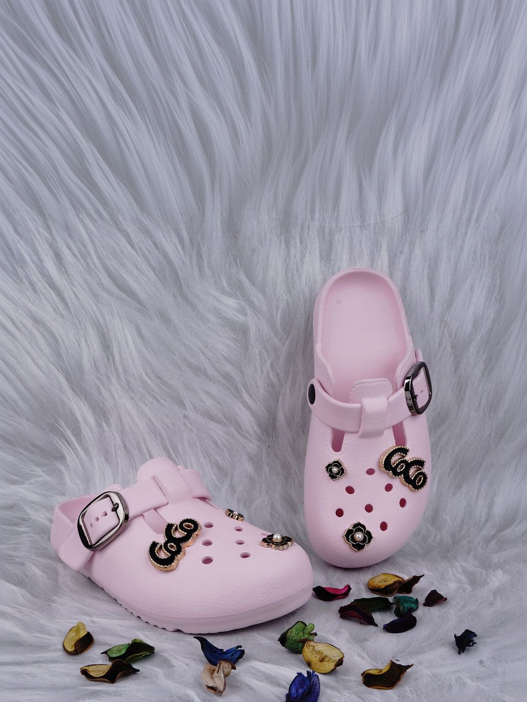 LMG Lifestyle Girls Embellished Rubber Clogs