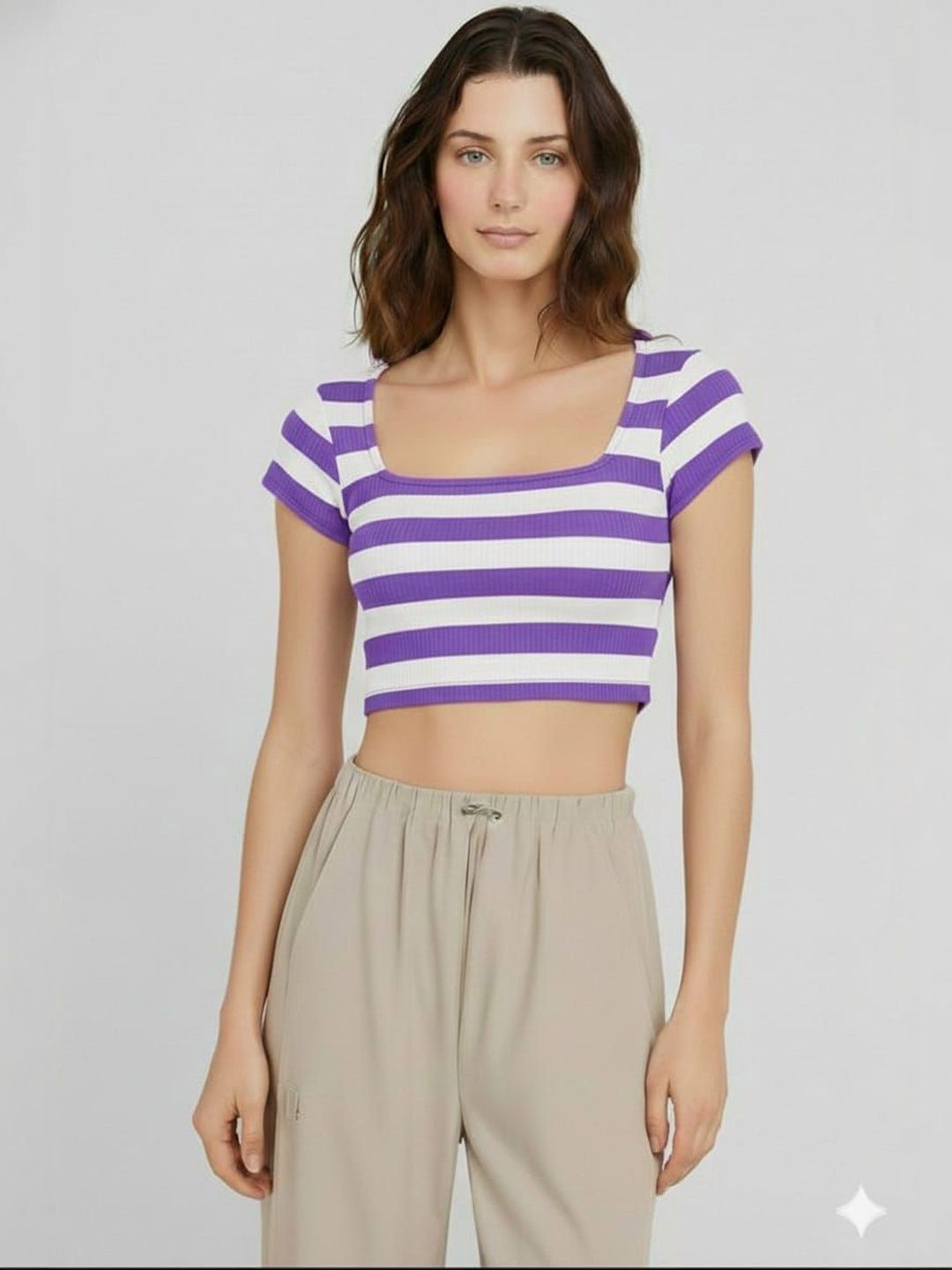 ZEROZABAR Striped Crop Top