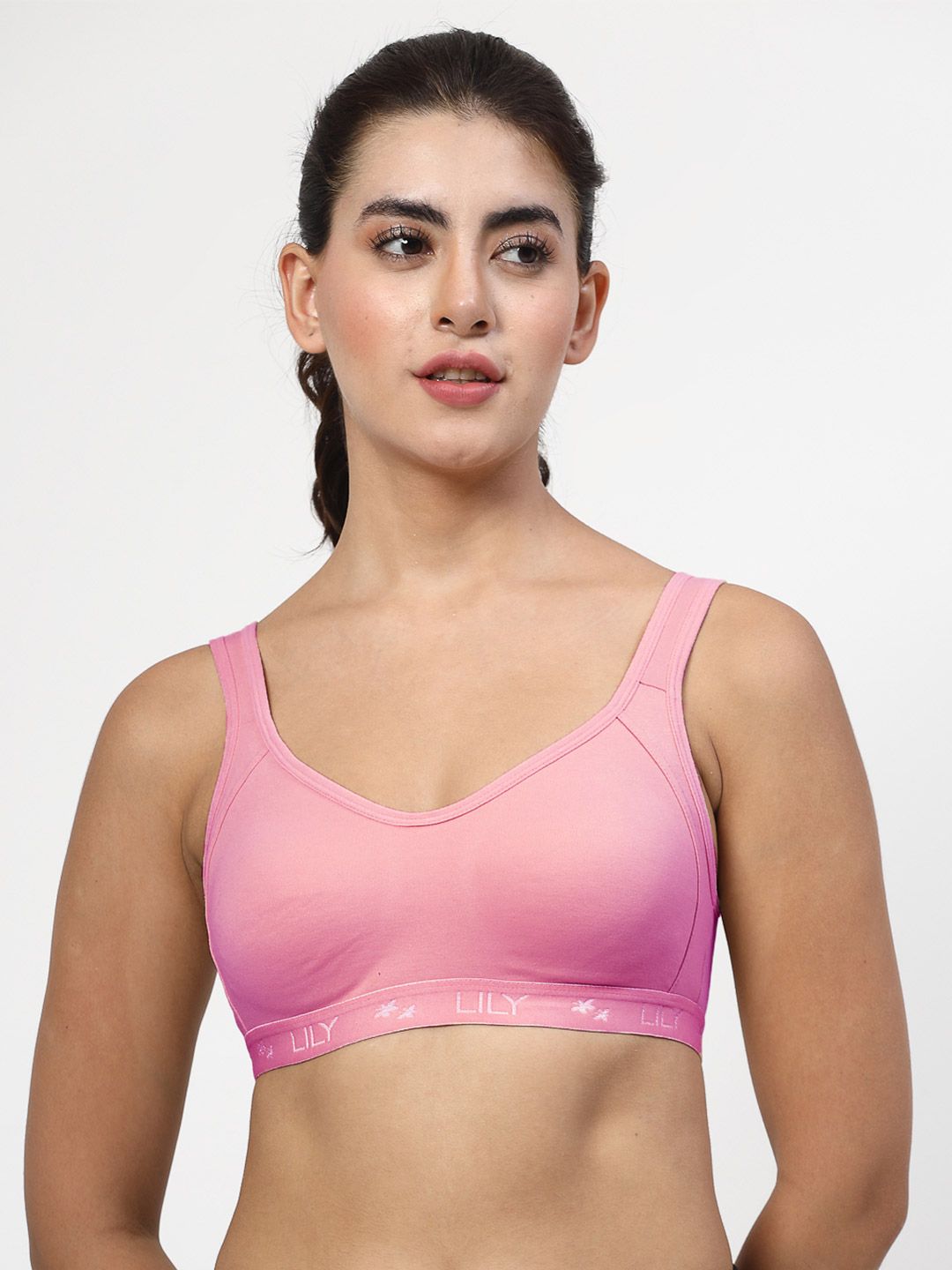 LILY Strops555 Women Full Coverage Non Padded Sports Bra