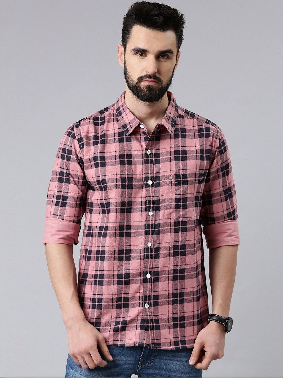 Metronaut Men Tartan Checks Checked Casual Shirt