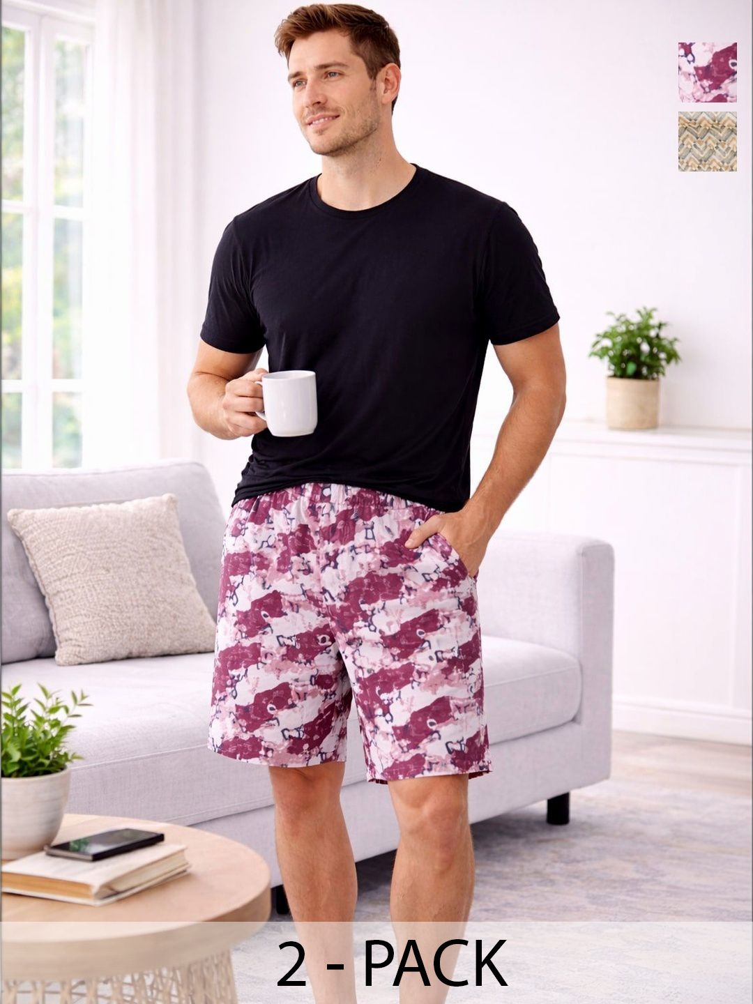 Buy Mast & Harbour Pack Of 2 Printed Cotton Mid Rise Boxers -  - Apparel for Men