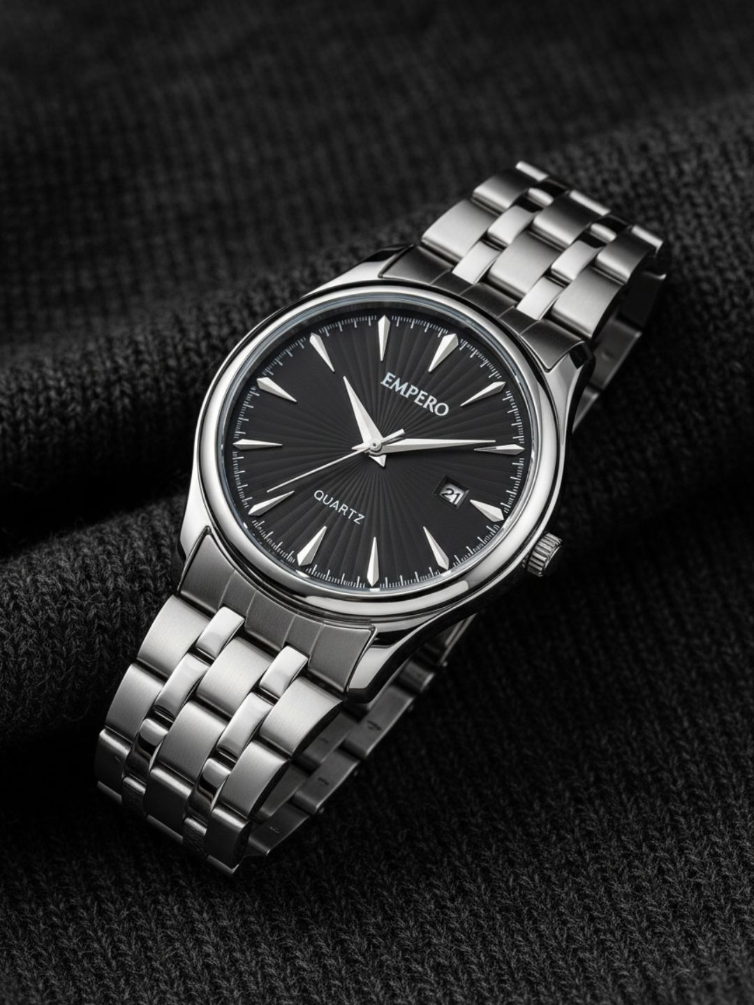 EMPERO Men Dial & Stainless Steel Bracelet Style Straps Analogue Multi Function Watch EAB227-Black