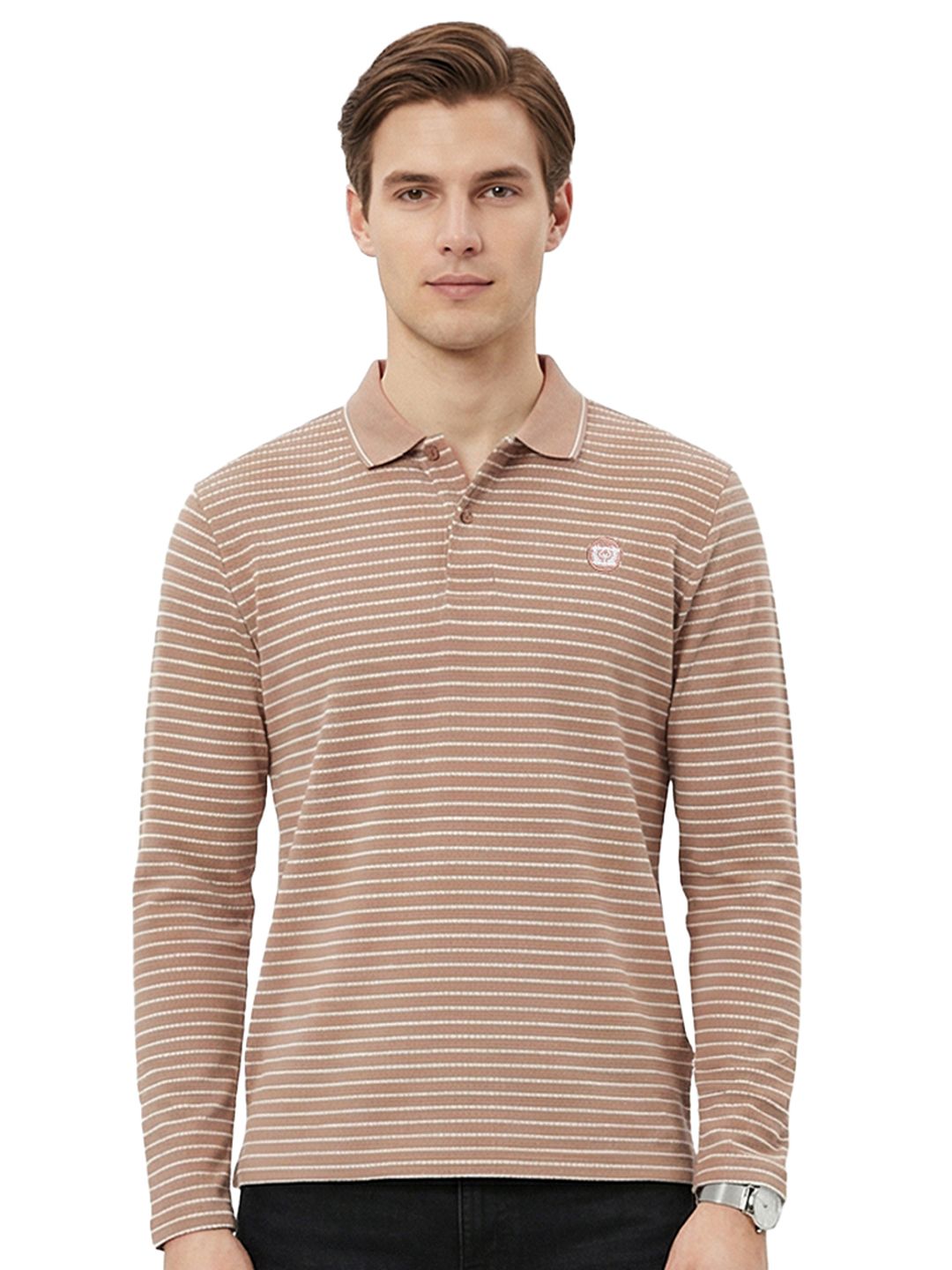 Cottonking Men Polo Collar Full Sleeves T-shirt