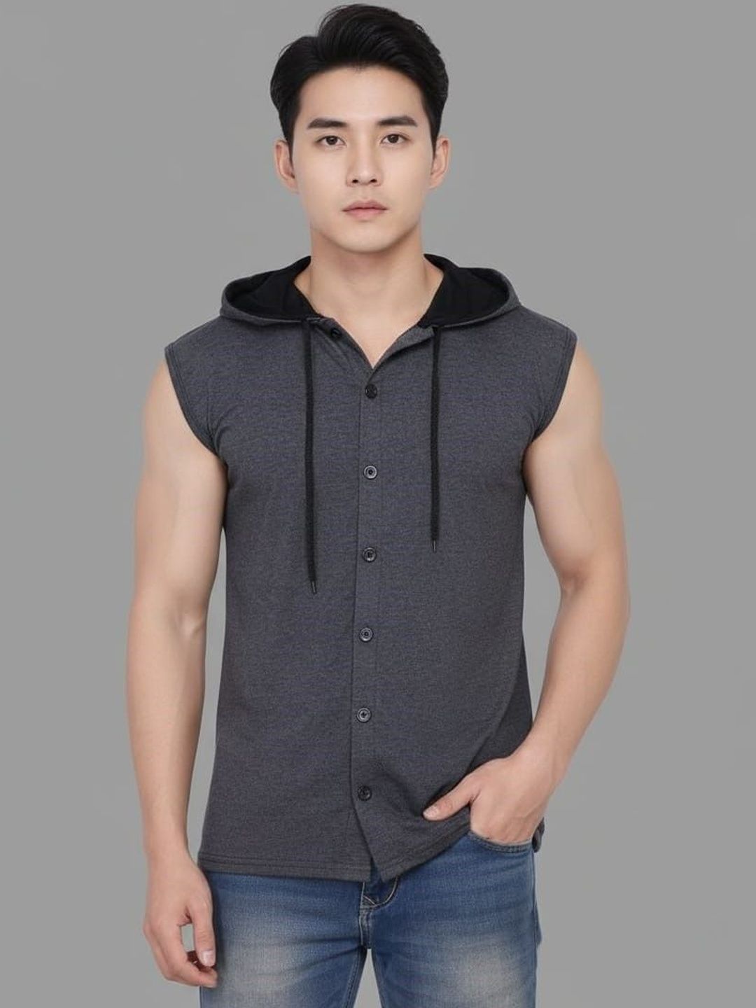 Menkovy Men Hooded Pockets T-shirt