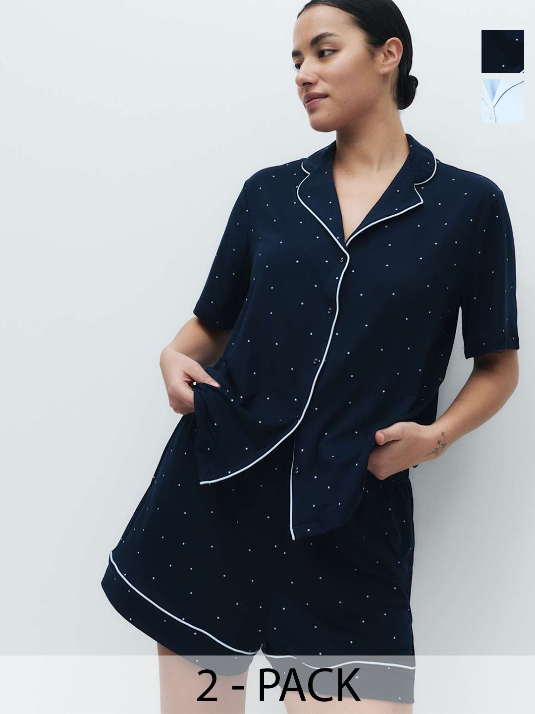 Marks & Spencer 2 Pack Revere Collar Shortie Sets
