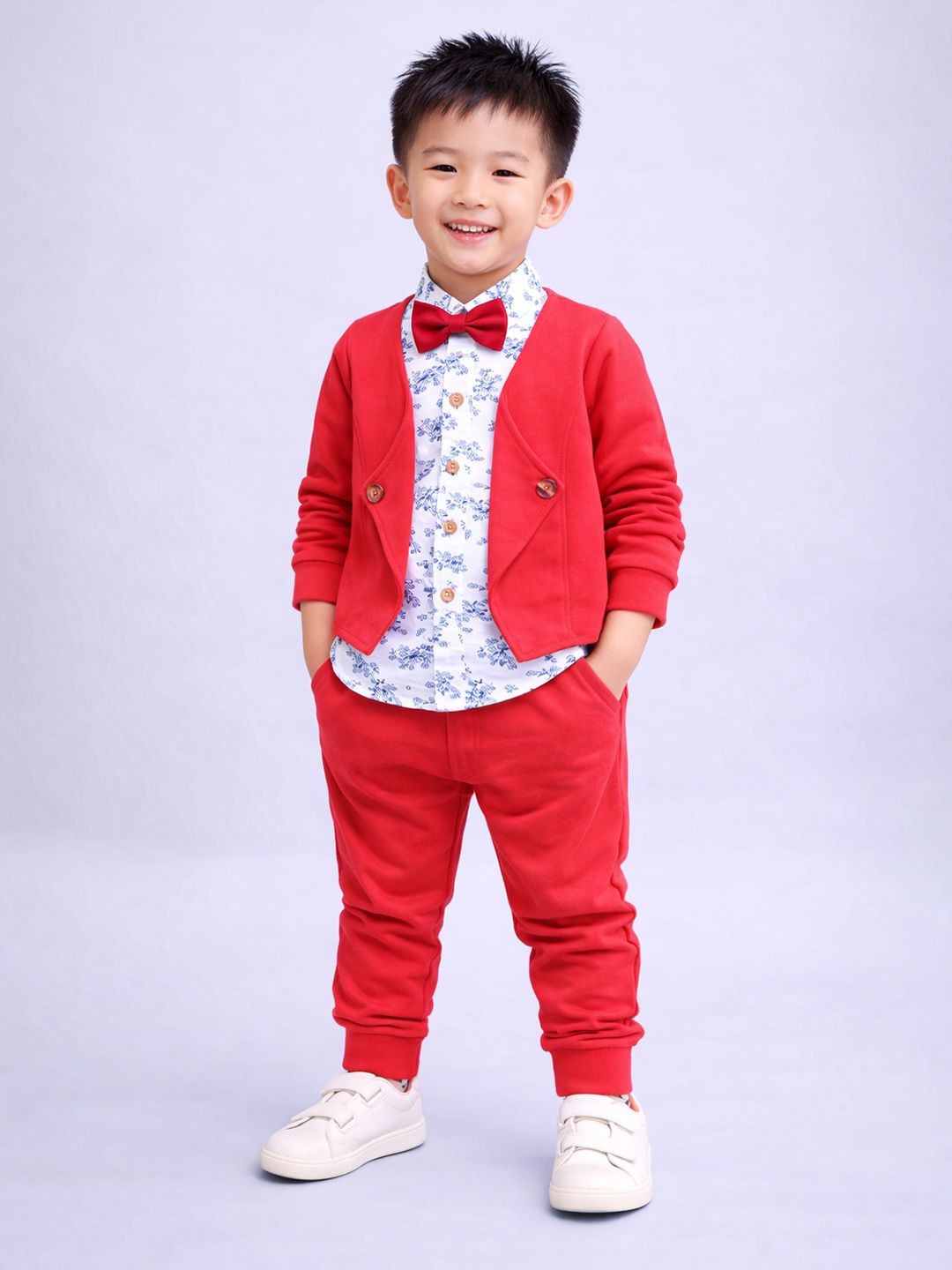 Buy FAVORITE STORE Boys Jacket Style Shirt With Trousers & Detachable Bow Set -  - Apparel for Boys