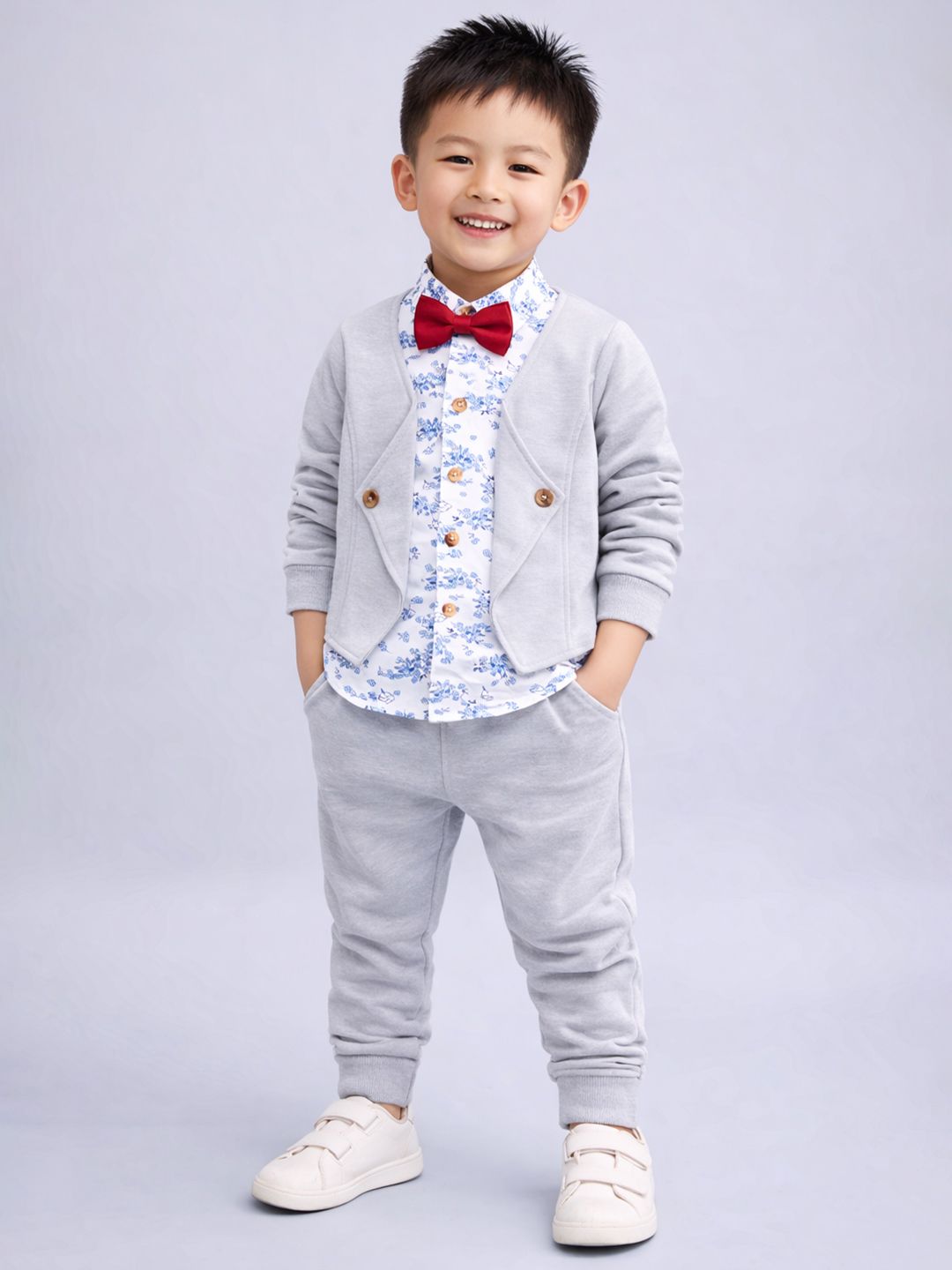 FAVORITE STORE Boys Jacket Style Shirt With Trousers & Detachable Bow Set