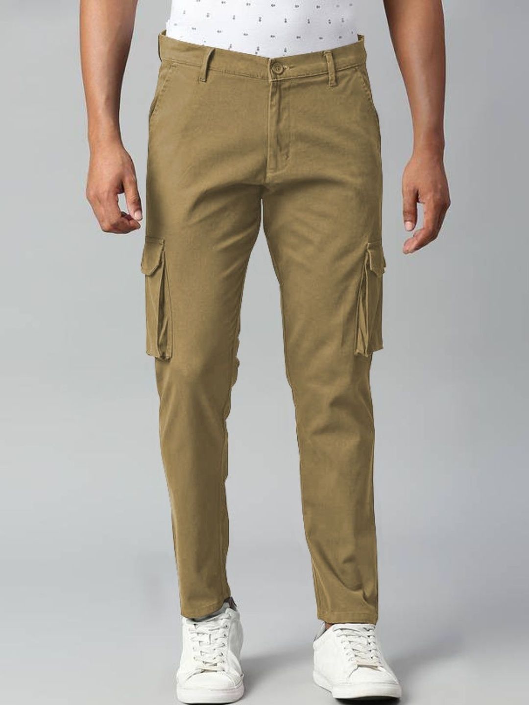 GENZILOOKS Men High-Rise Cargos Trousers