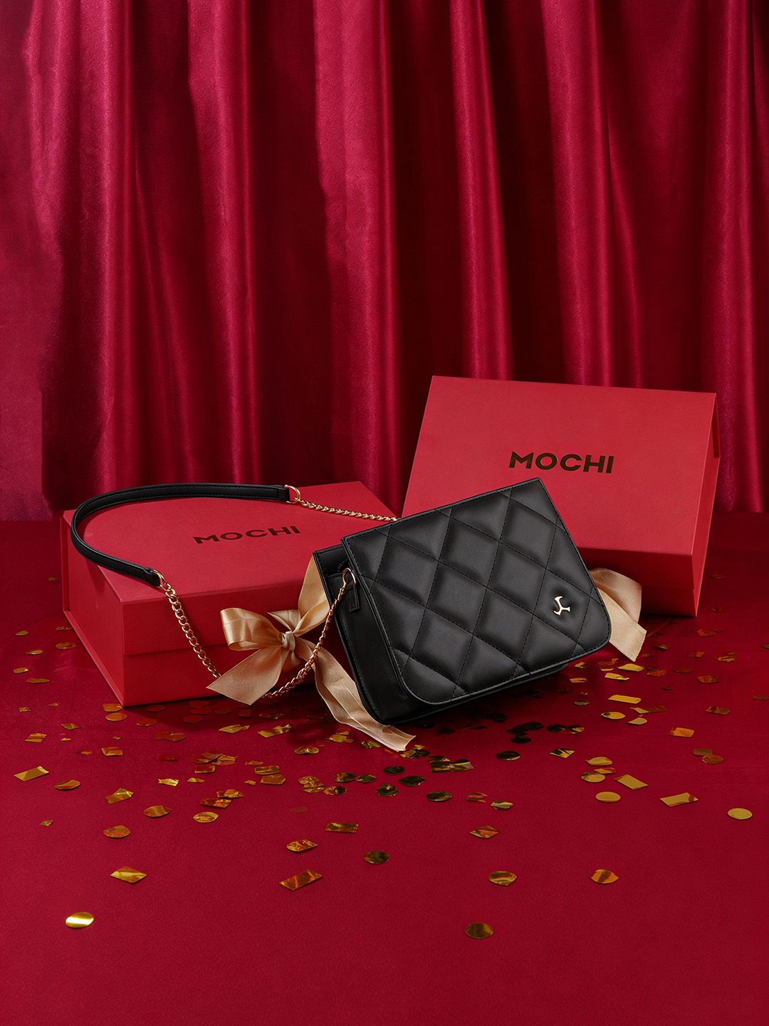 Mochi Women Solid Quilted Sling Bag