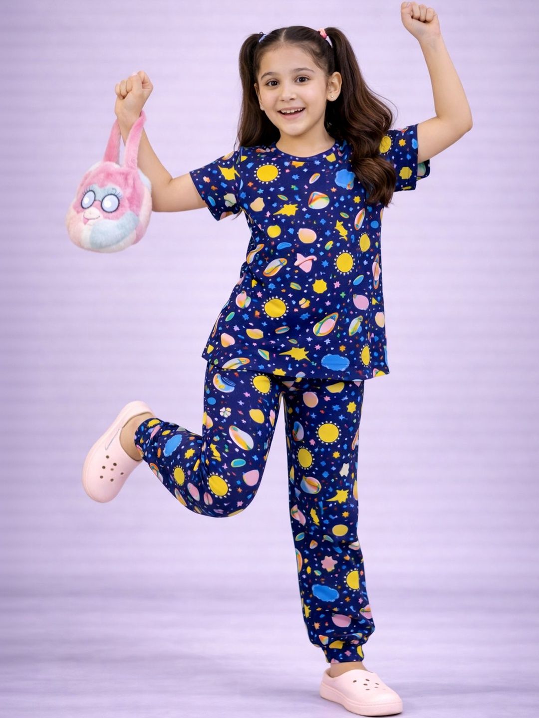 Girls Printed Short Sleeves Nightdress 2