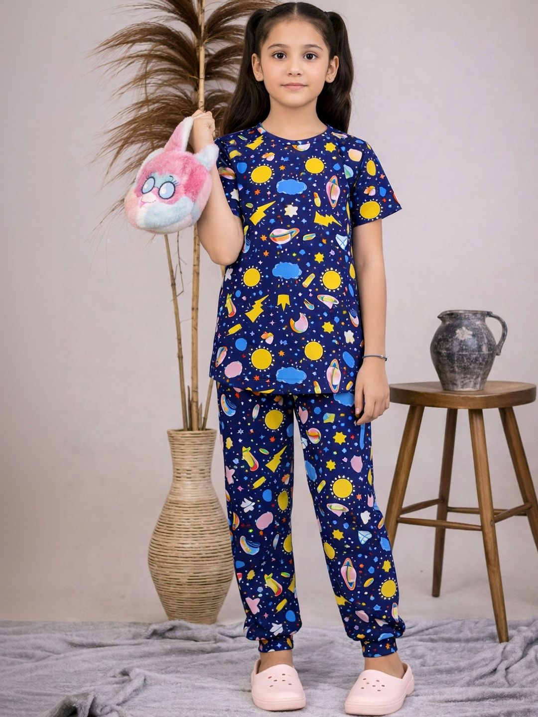 Girls Printed Short Sleeves Nightdress 3