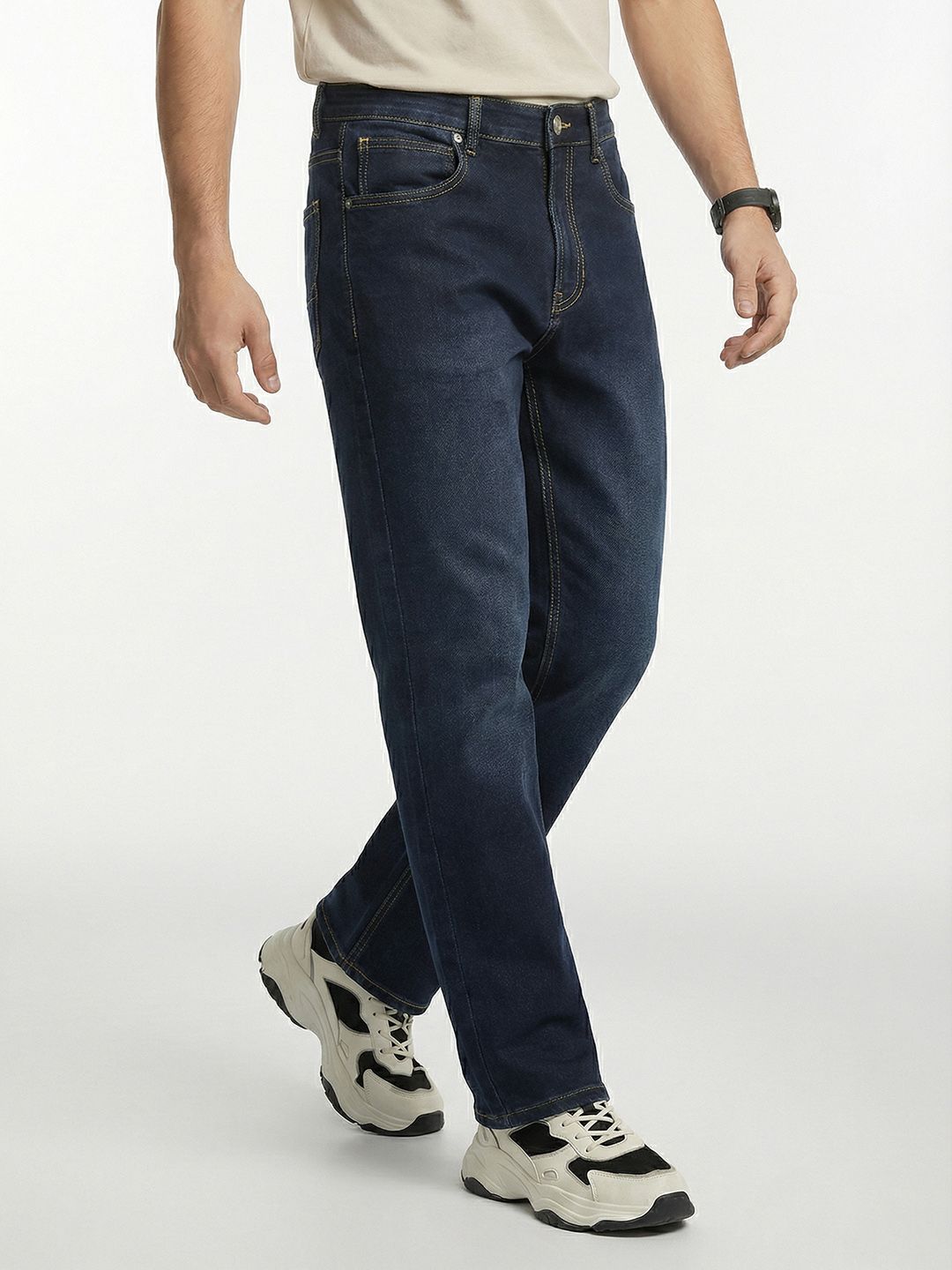 French Connection Men Straight Fit Light Fade Stretchable Jeans