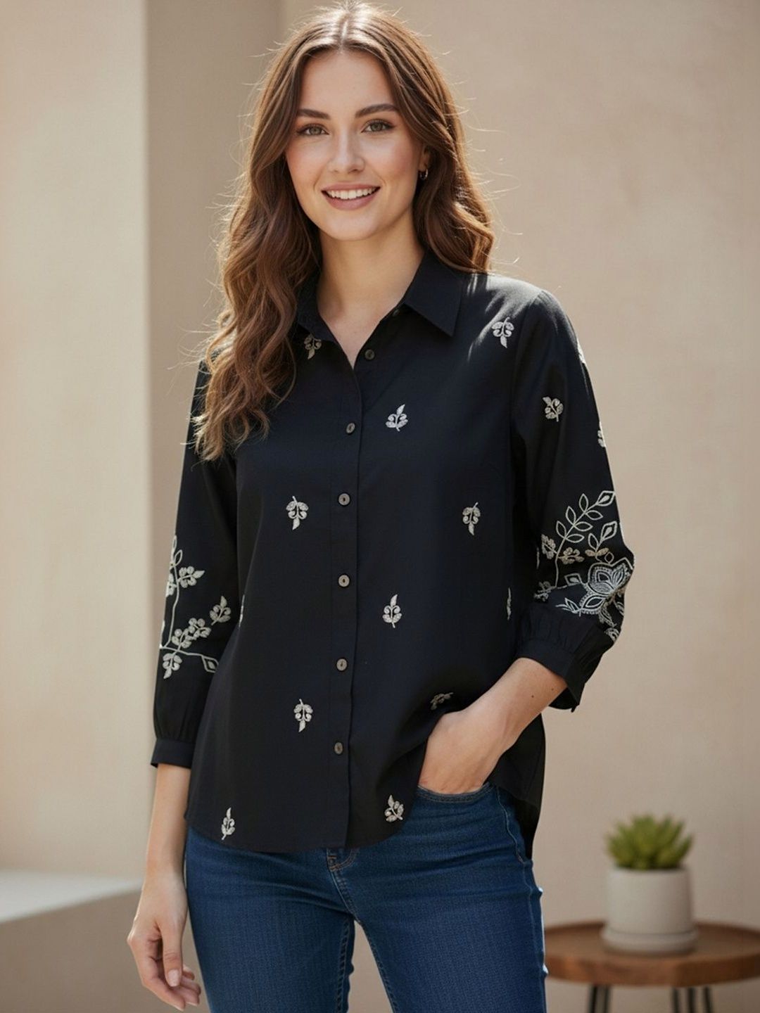 Zolo Label Women Classic Floral Casual Shirt