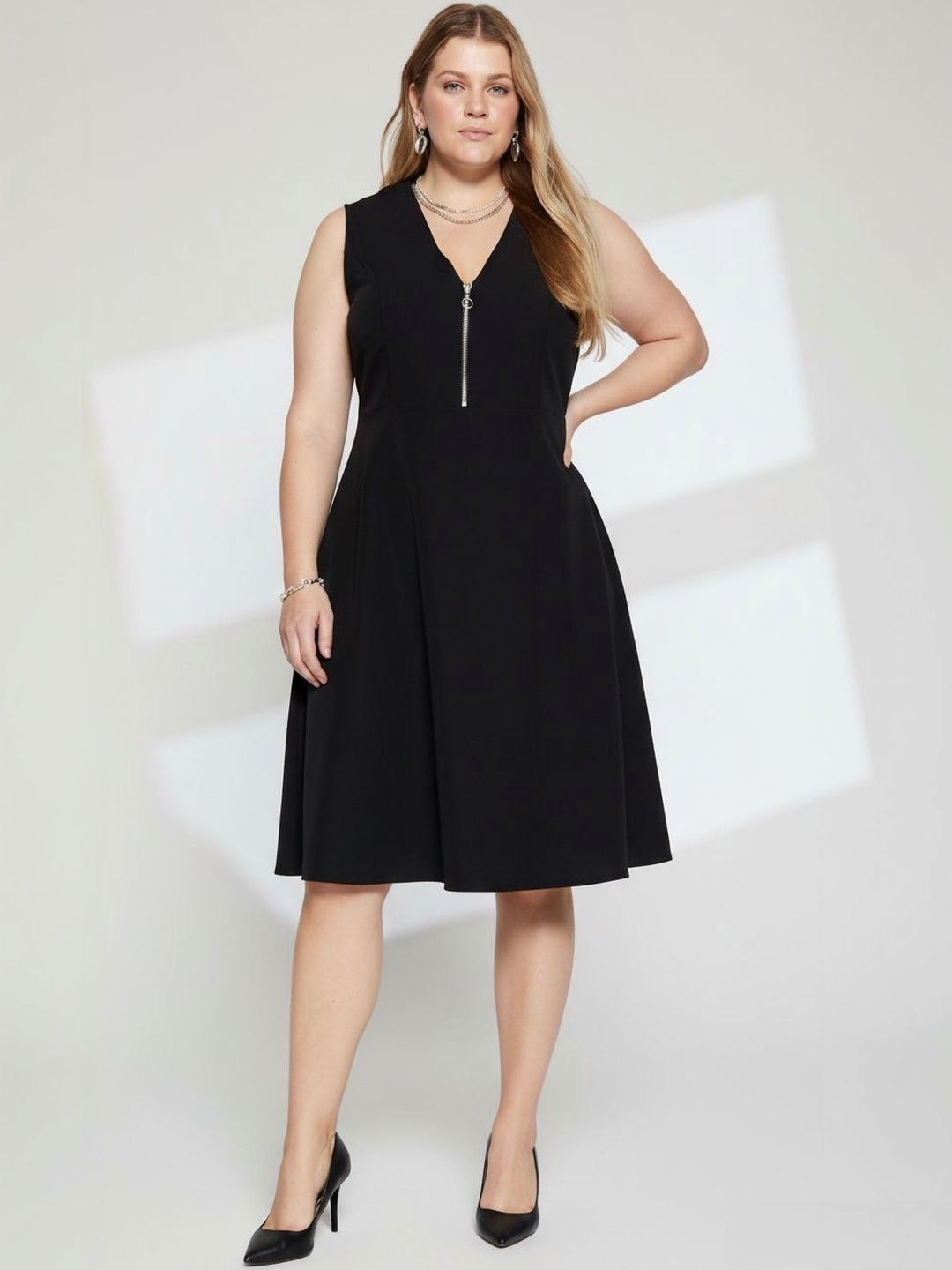C4D Ruffled Fit & Flare Dress