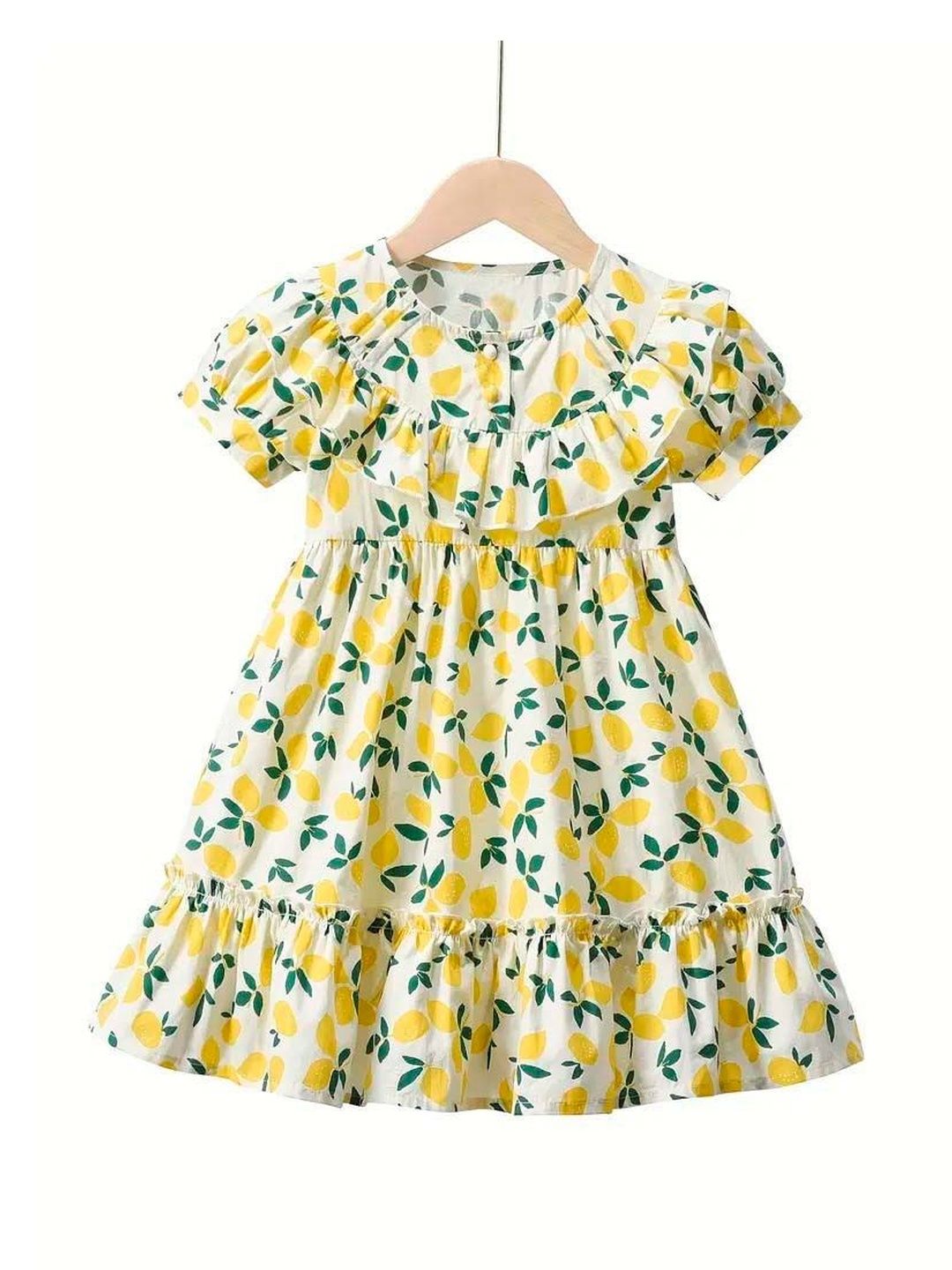 White World Floral Print Puff Sleeve Fit & Flare Dress