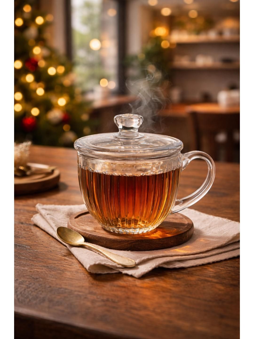 RUHANI HOMES Transparent Textured Glass Transparent Mugs Set of Cups and Mugs