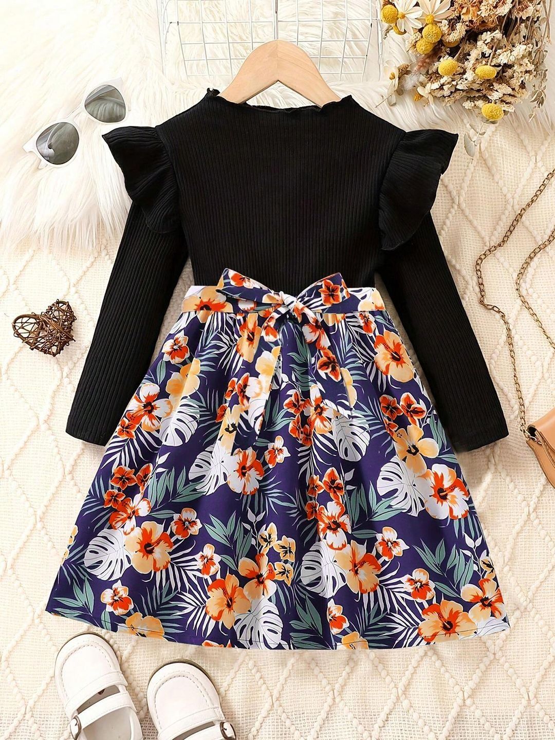 OMPAX Floral Fit & Flare Dress