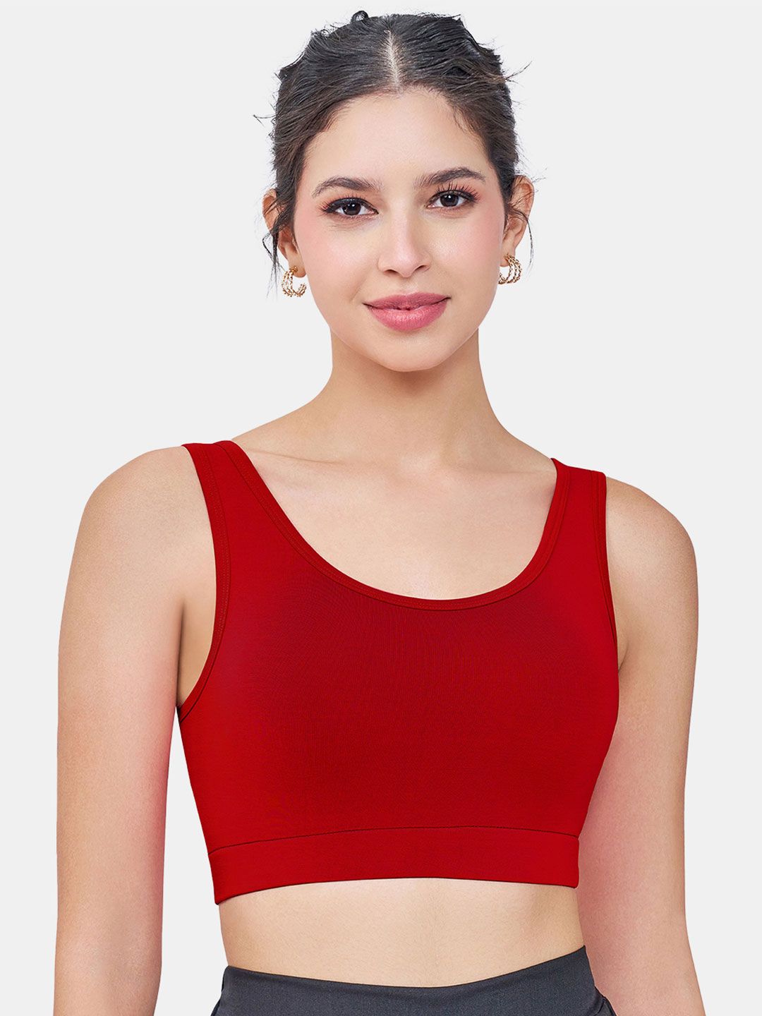Buy SKDREAMS Maroon Cotton Lycra Everyday Wireless Non Padded Seamless Sports Bra For Women -  - Apparel for Women