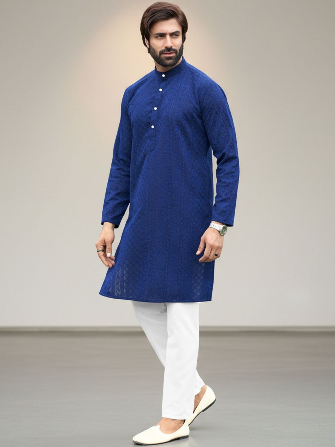 RANGRAAG Men Ethnic Motifs Regular Kurta with Trousers