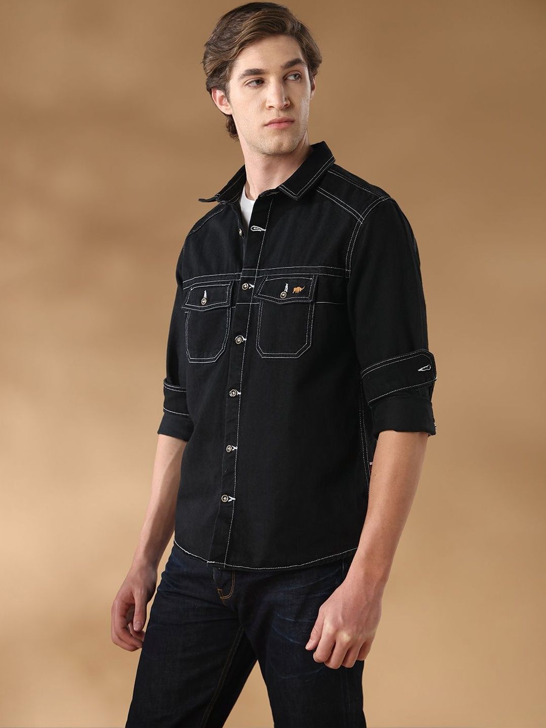 TEMPLE OF DENIM Men Standard Casual Shirt