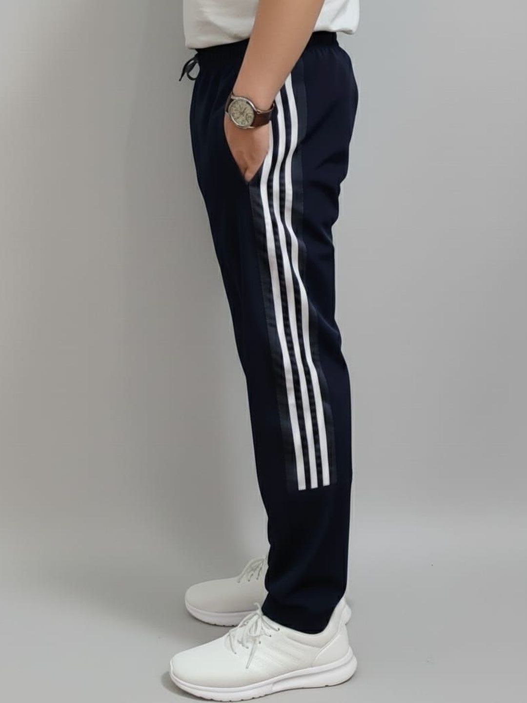 JORKK Men Relaxed Fit Striped Dry Fit Training Track Pants