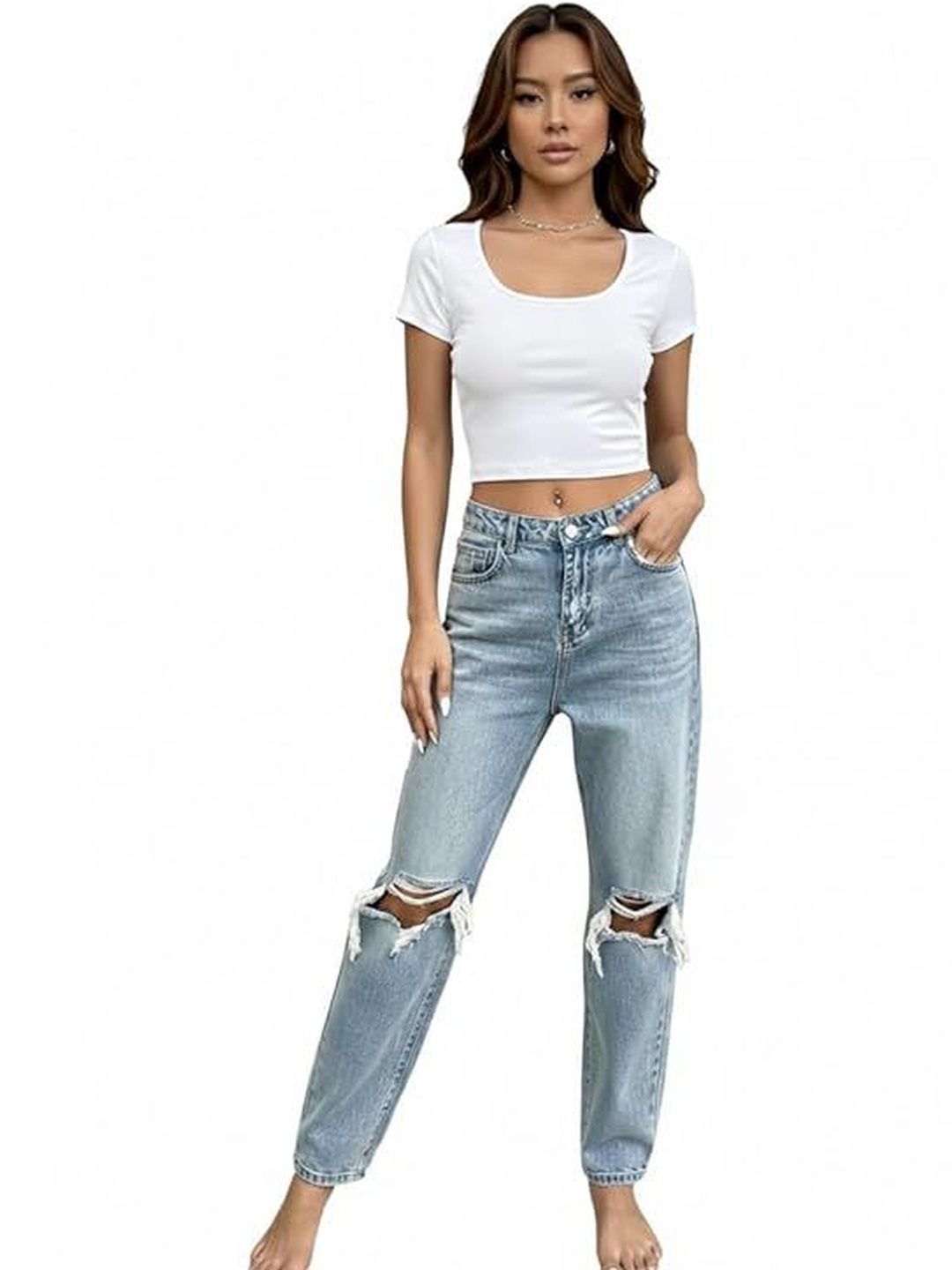 Thrifty Thread Cotton Blend Crop Top