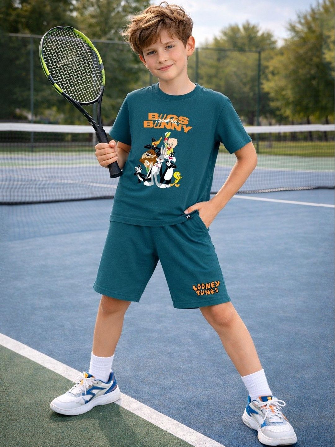Buy YK X Minute Mirth Boys Looney Tunes Printed T Shirt With Shorts -  - Apparel for Boys