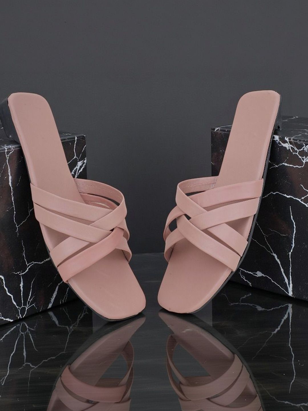 Kapani Fashion Women Printed Open Toe Flats