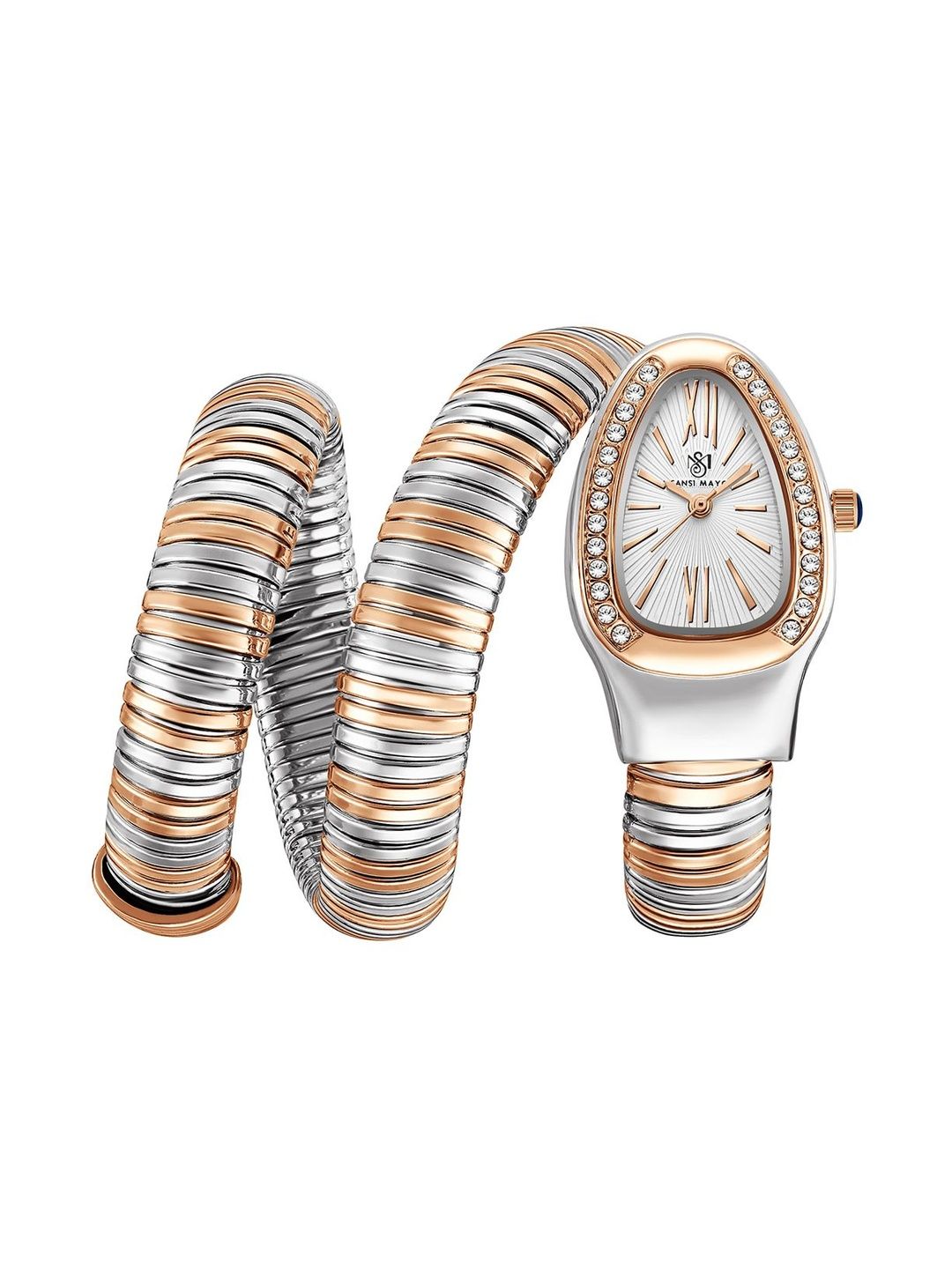 SANSIMAYO Women Dial & Wrap Around Straps Analogue Watch SM-L-0092-TTSRG-SRG-W