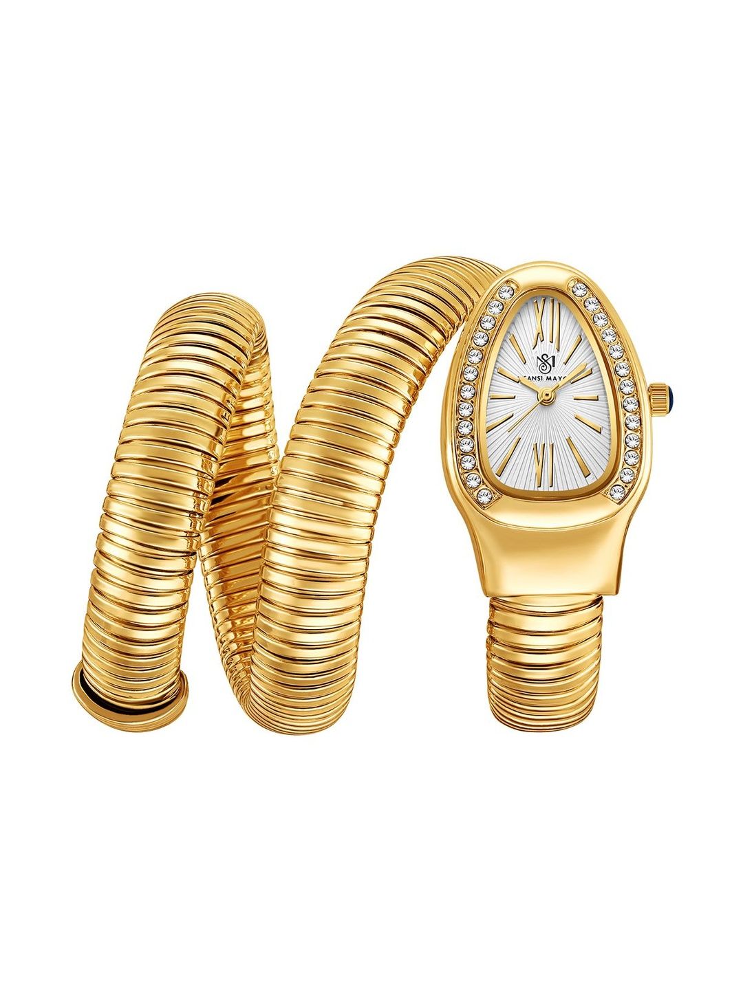 SANSIMAYO Women Dial & Stainless Steel Straps Analogue Watch SM-L0091-G-G-W