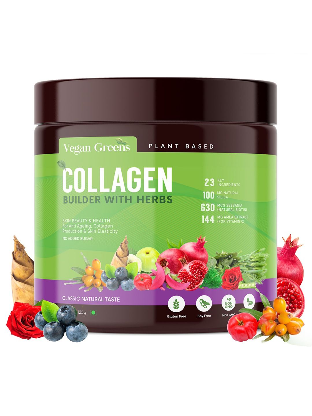 Vegan Greens Natural Collagen Builder- 125 g