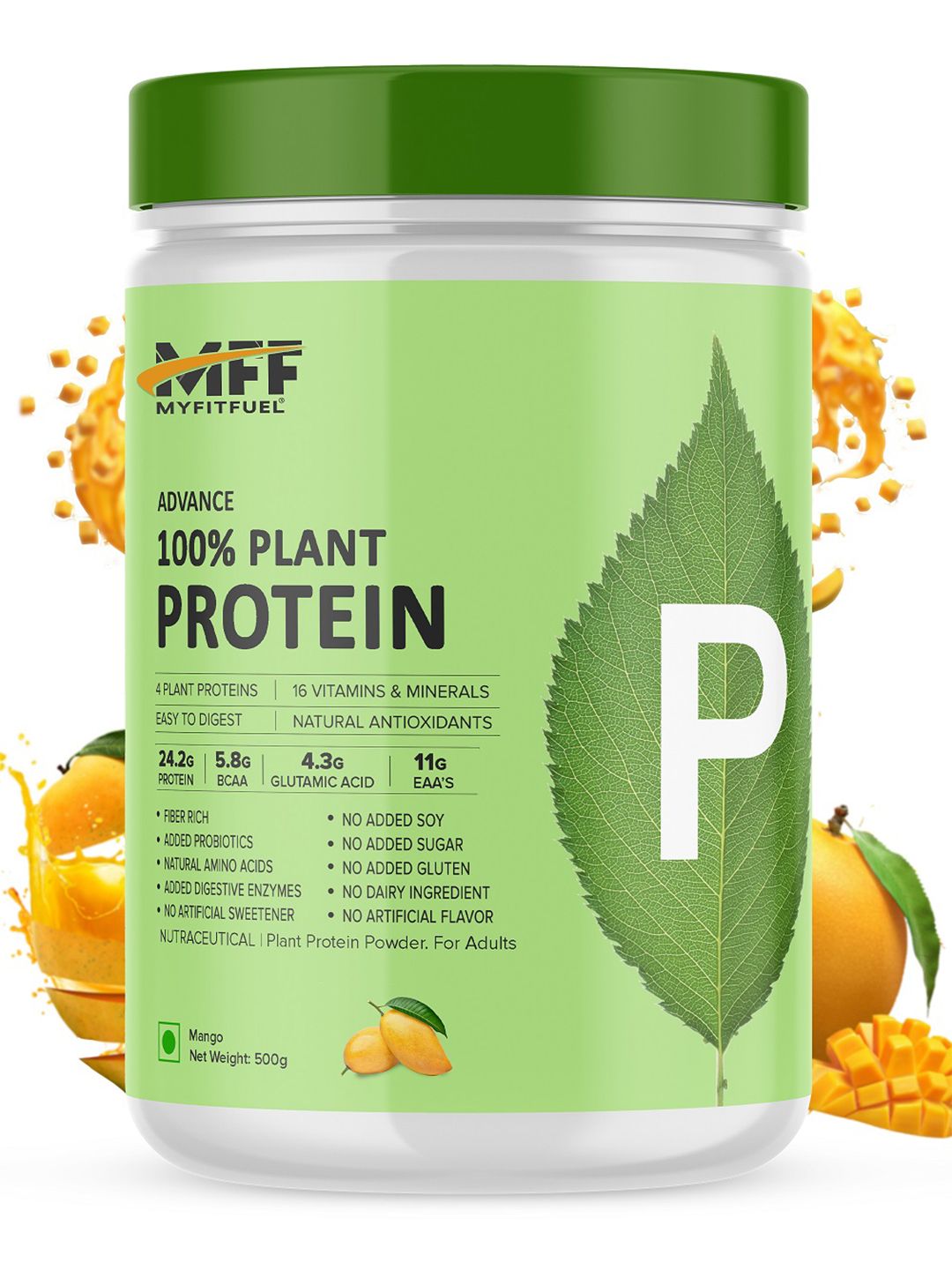 MyFitFuel Unisex Mango Flavor 100% Plant Protein -500g