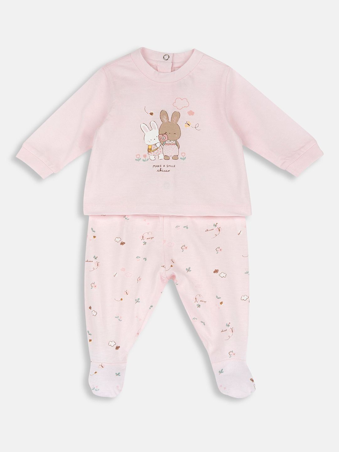 Girls Printed T-shirt with Pyjamas