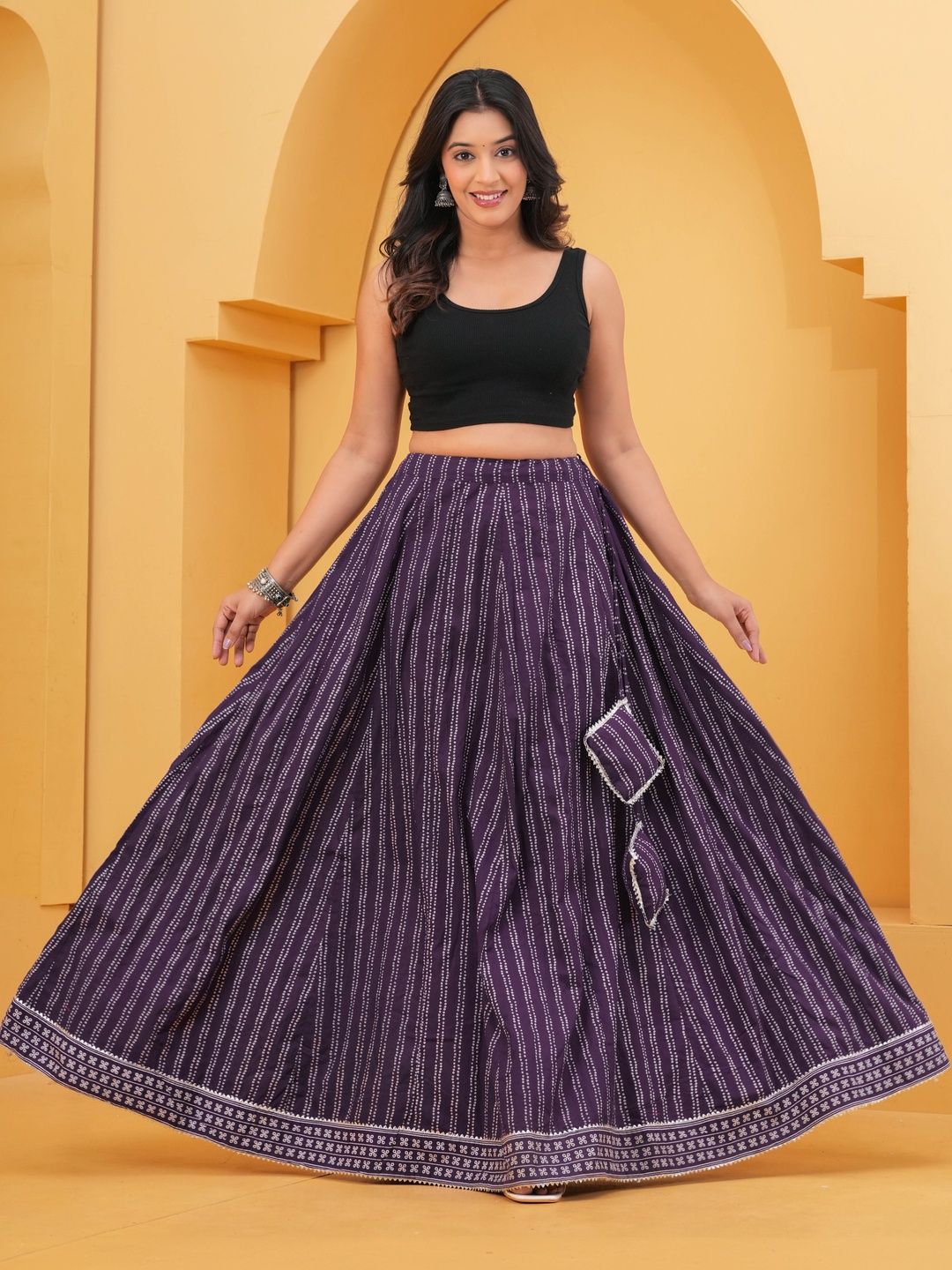 Printed Maxi Flared Skirts 3