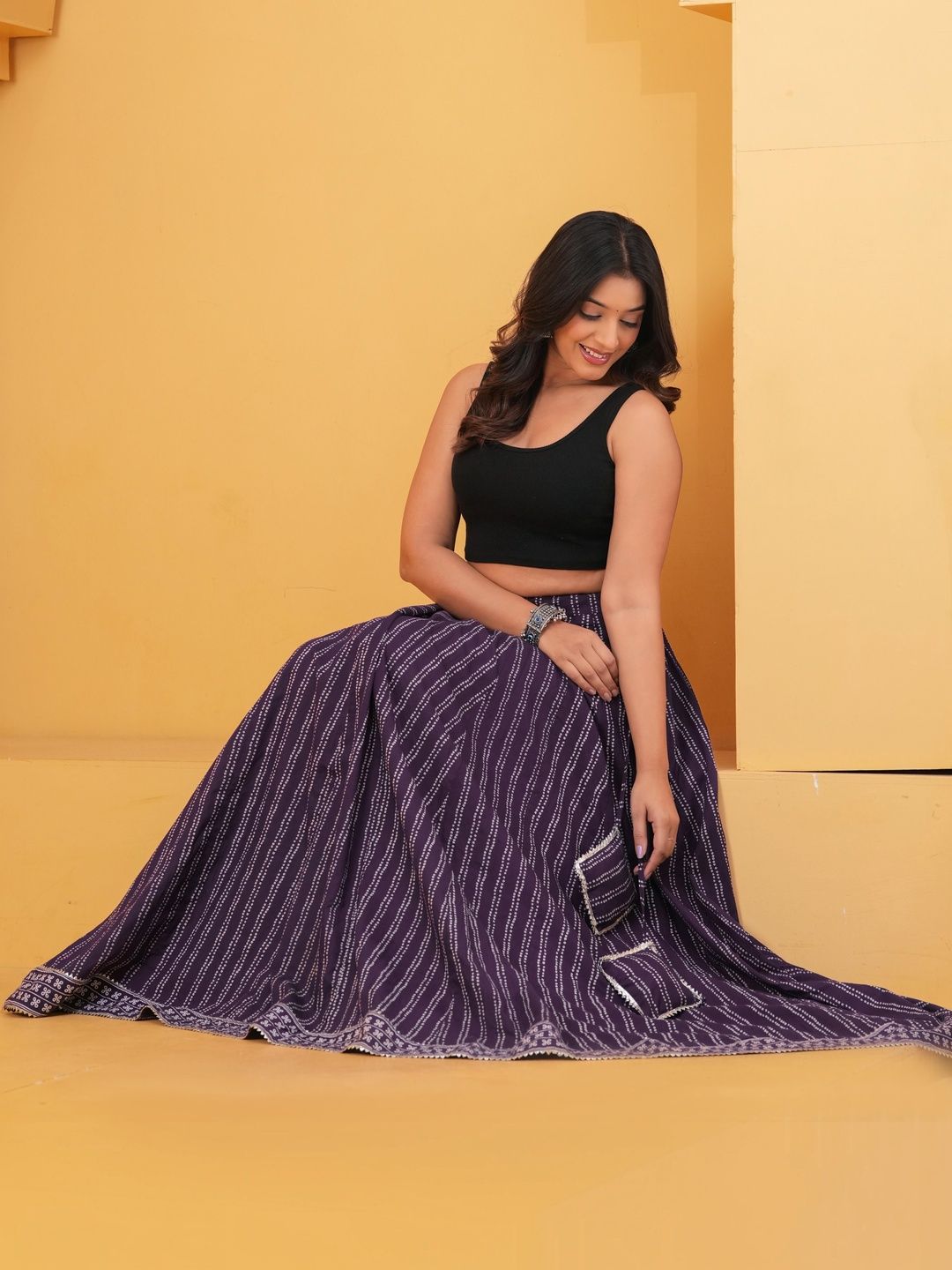 Printed Maxi Flared Skirts 5