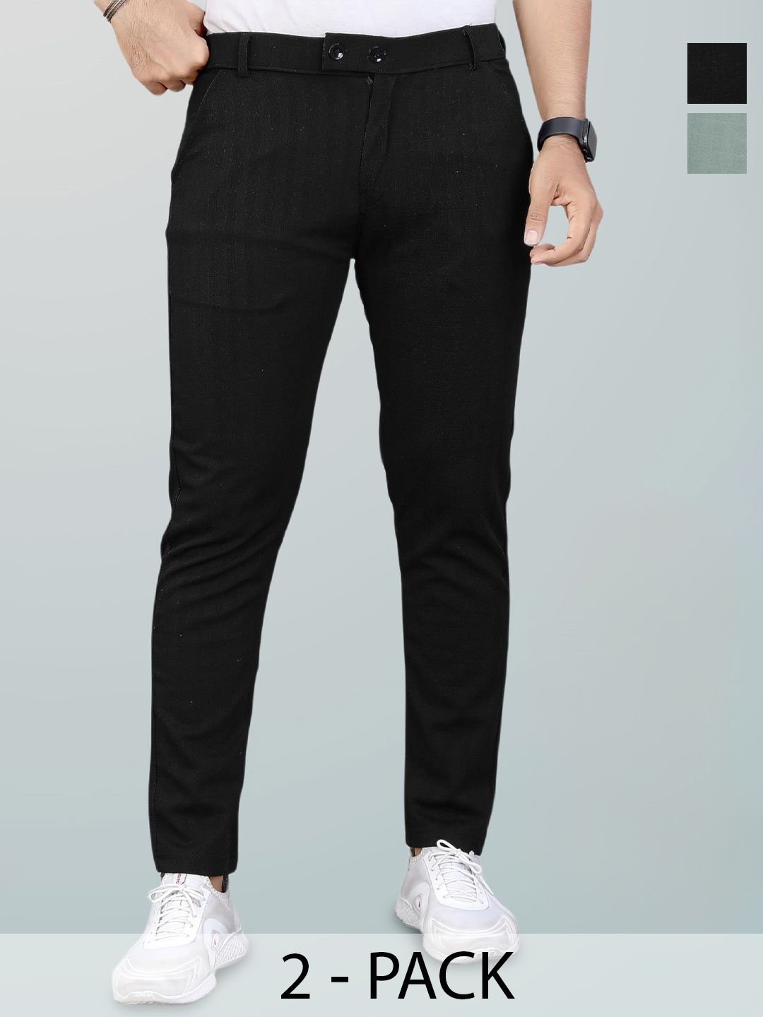 La Pajaro Men Textured Trousers