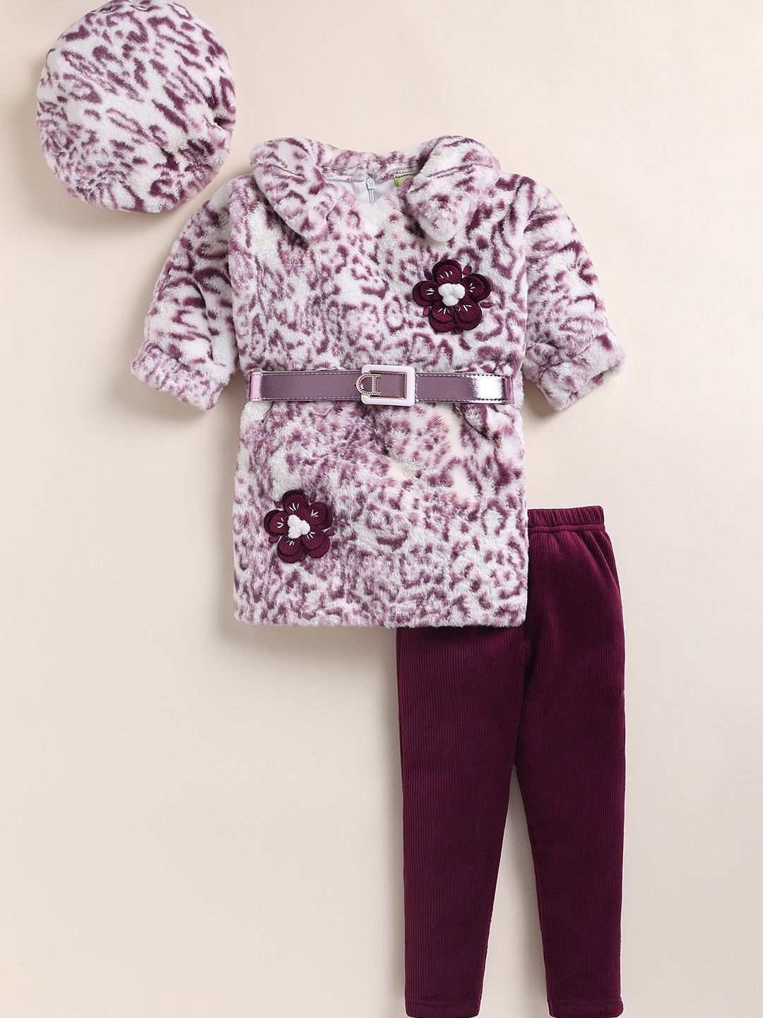 NUTTY BUTTY Floral Print Puff Sleeve A-Line Dress