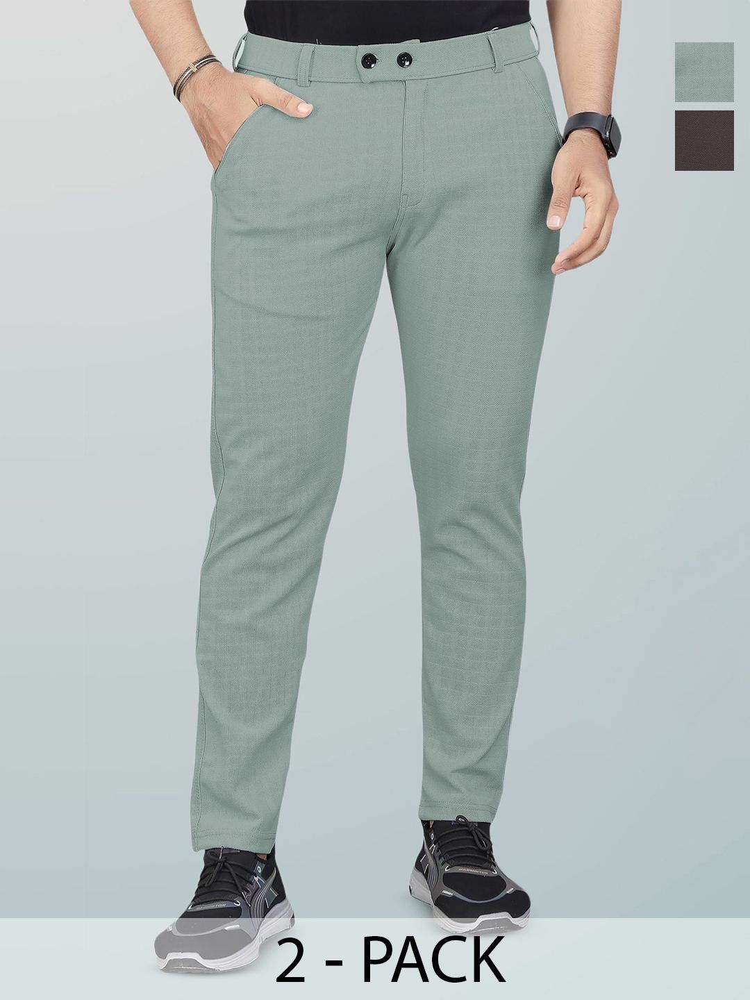 La Pajaro Men Textured Trousers
