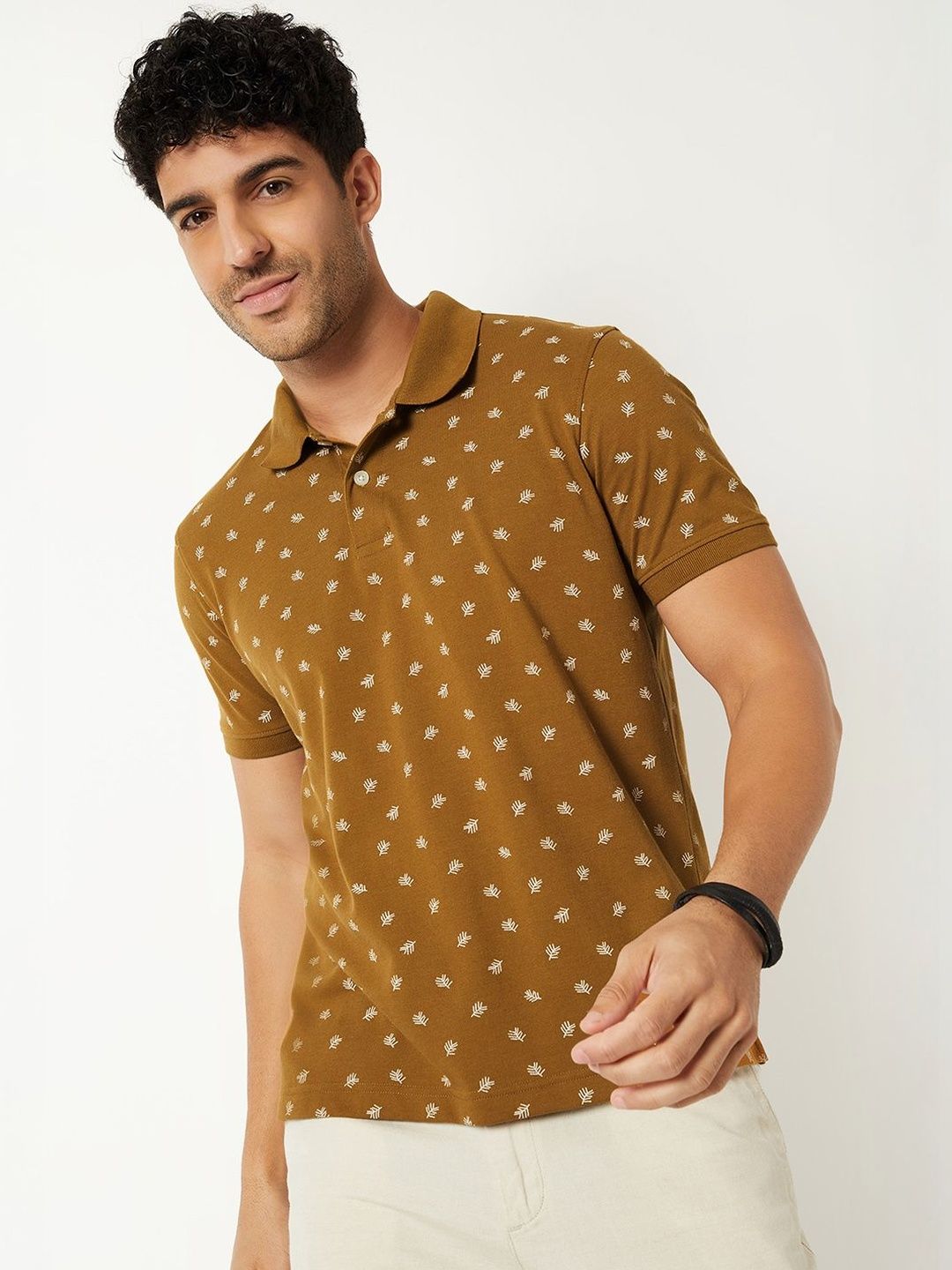 max Men Printed Polo Collar T-shirt