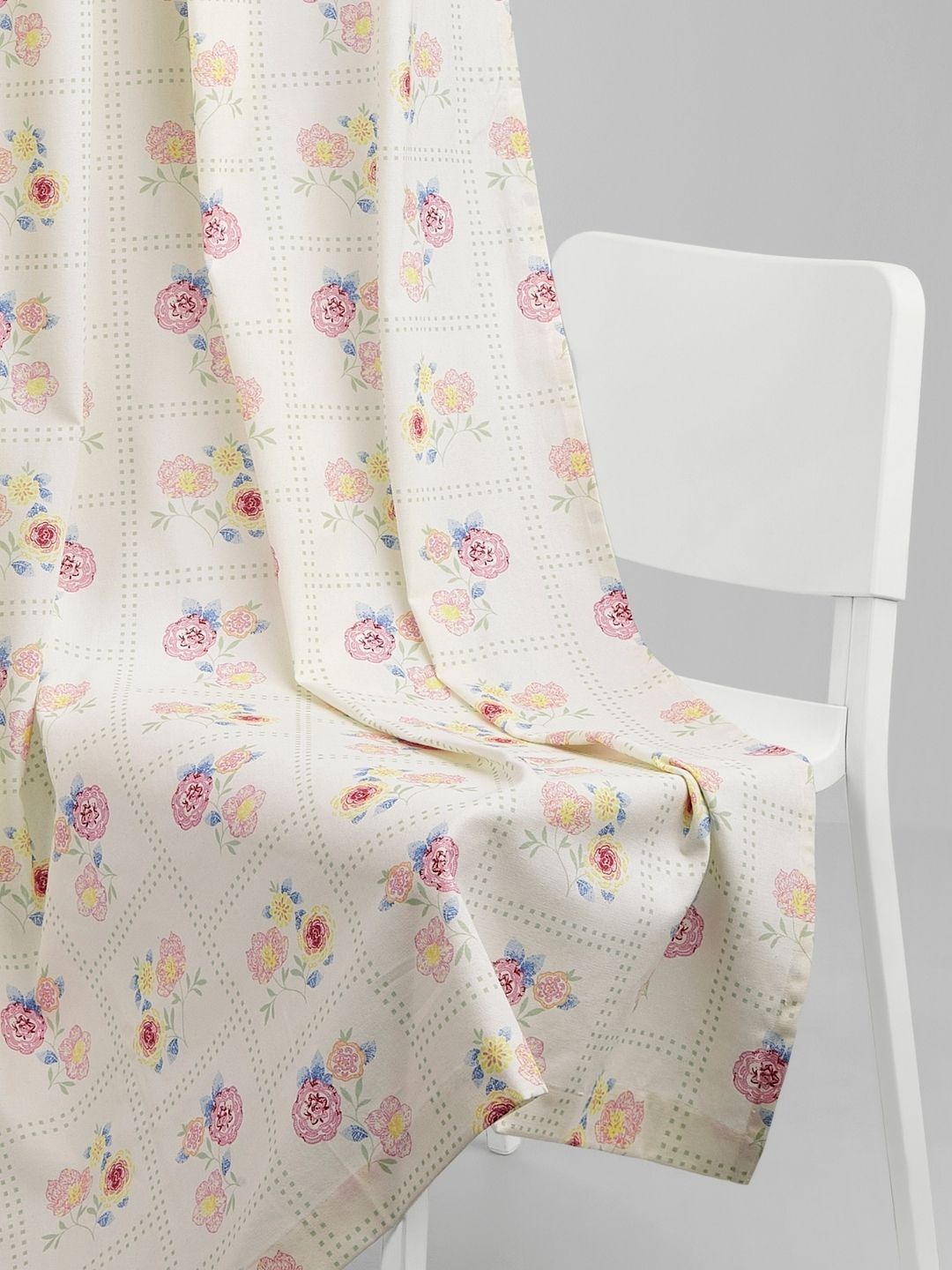 Buy Haus & Kinder Pink & White Set Of 2 Floral Room Darkening Door Curtain -  - Home for Unisex