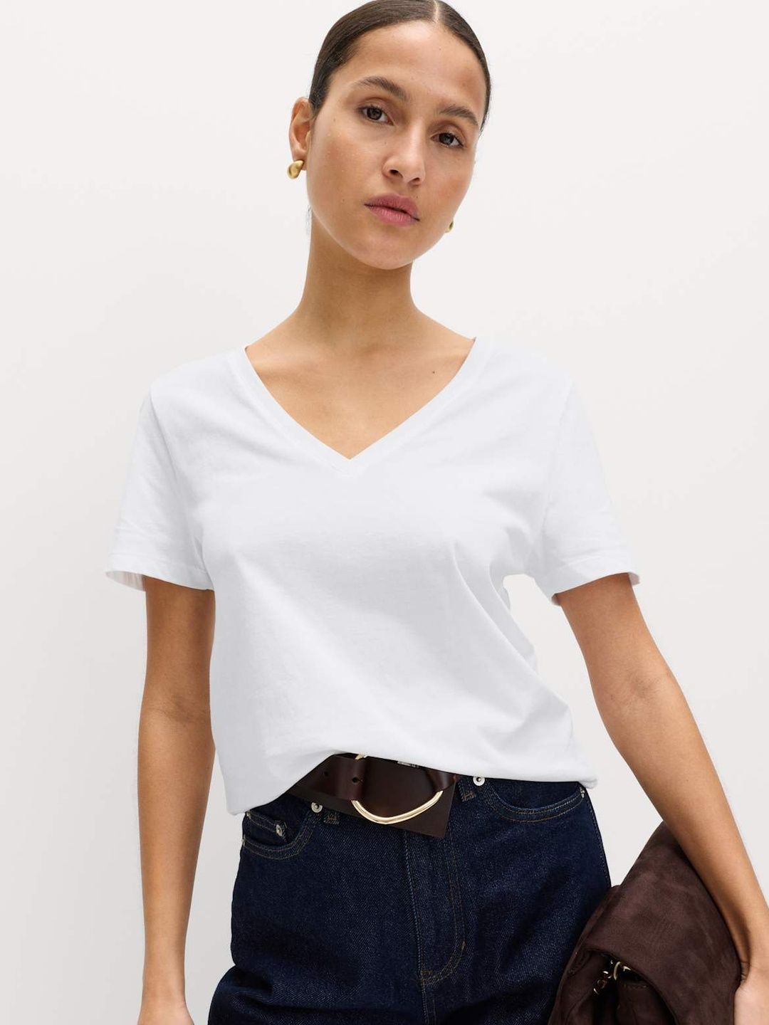 Marks & Spencer Pure Cotton V-Neck T-Shirt
