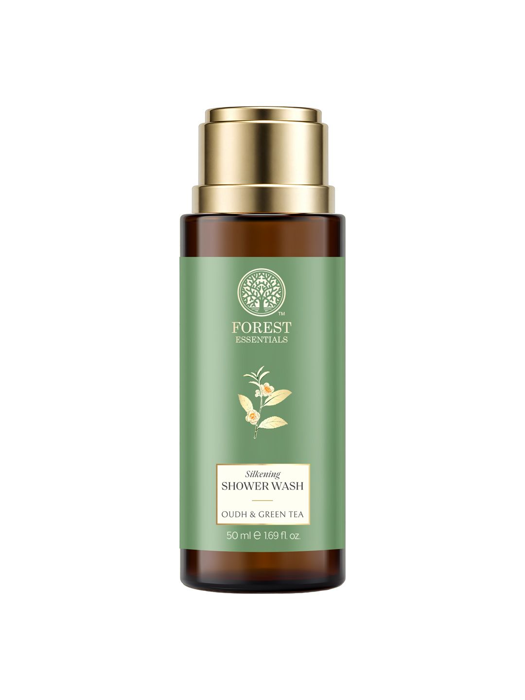 Forest Essentials Travel Size Oudh & Green Tea Silkening Natural Shower Wash - 50ml