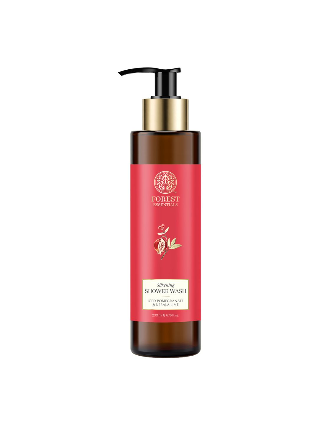 Forest Essentials Silkening Shower Wash with Iced Pomegranate & Kerala Lime - 200 ml