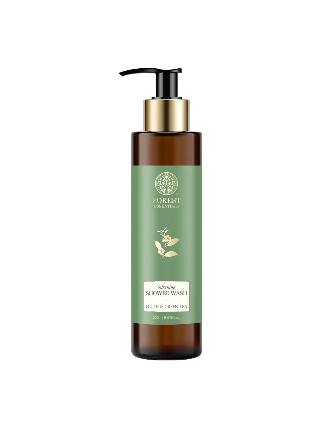 Forest Essentials Silkening Shower Wash with Oudh & Green Tea - 200ml