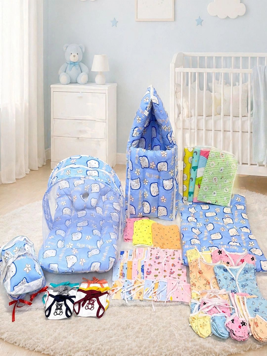 Fareto Infant 56-Pcs Pure Cotton Baby Apparel Gift Set