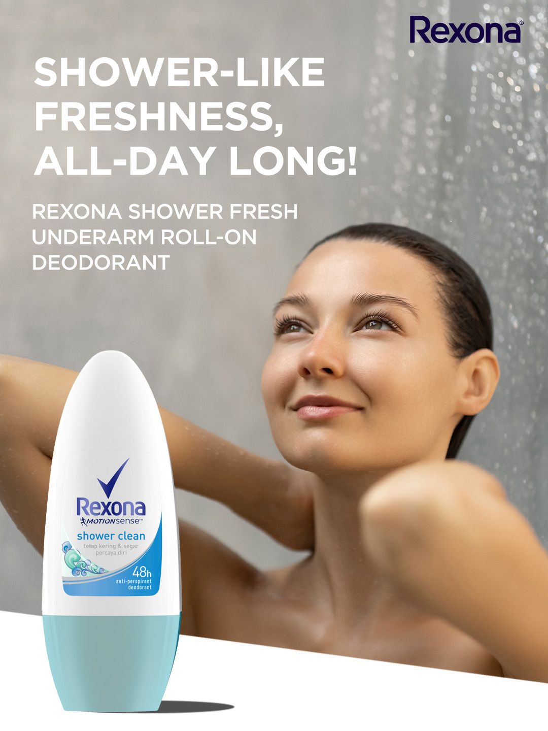 REXONA Pack Of 2 Shower Fresh Underarm Roll On For Women - 50ml Each
