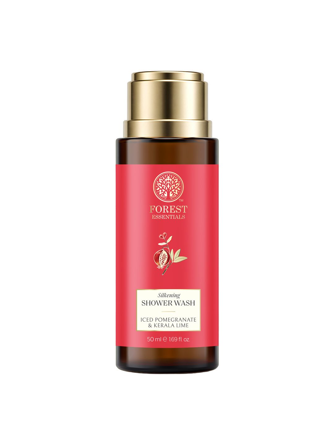 Forest Essentials Silkening Shower Wash with Iced Pomegranate & Kerala Lime - 50ml