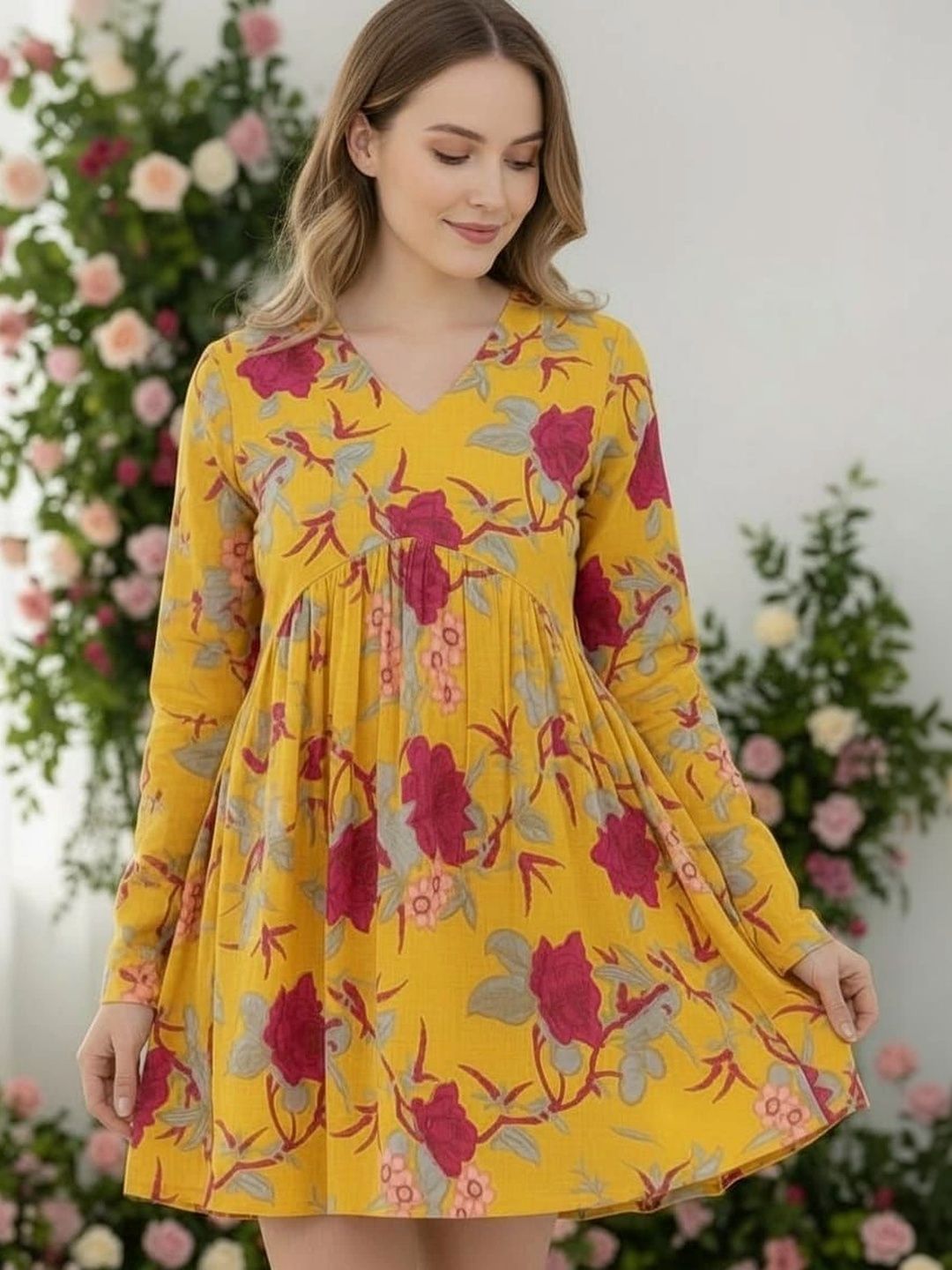 Shiprakshi Floral Print Cotton Top